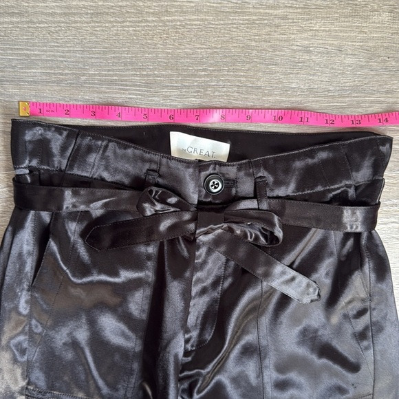 The Great. Convertible Satin Trousers Black XS - Picture 8 of 13